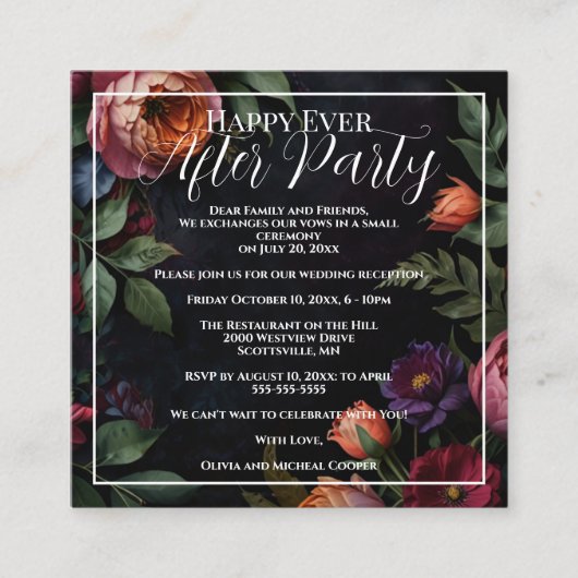 ヴィンテージムード暗いフローラボーバラ エンクロージャーカード (正面)