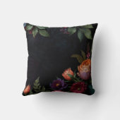 ヴィンテージムード暗いフローラボーバラ クッション (裏面)