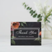 ヴィンテージムード暗いフローラボーバラ サンキューカード (スタンド正面)
