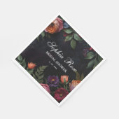 ヴィンテージムード暗いフローラボーバラ スタンダードランチョンナプキン (角)