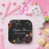 ヴィンテージムード暗いフローラボーバラ ペーパープレート (パーティー)