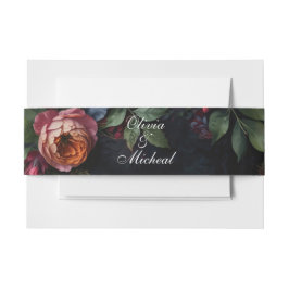 ヴィンテージムード暗いフローラボーバラ 招待状ベリーバンド