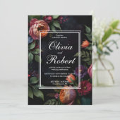 ヴィンテージムード暗いフローラボーバラ 招待状 (スタンド正面)