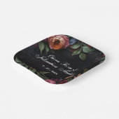 ヴィンテージムード暗いフローラボーバラWdding ペーパープレート (傾斜あり)