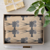 ヴィンテージムービーカメラパターン 薄葉紙 (ギフト)