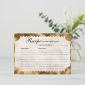 ヴィンテージムービーチケットブライダルシャワーレシピ エンクロージャーカード (スタンド正面)