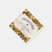 ヴィンテージムービーチケットブライダル日付夜アイディア スタンダードカクテルナプキン (角)