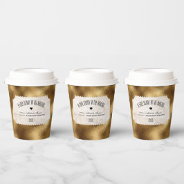 ヴィンテージムービーチケットブライダル日付夜アイディア 紙コップ