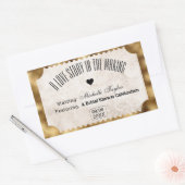 ヴィンテージムービーチケットブライダル日付夜アイディア 長方形シール (封筒)