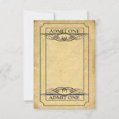 ヴィンテージムービーチケット婚約パーティカード 招待状 (裏面)