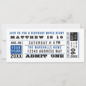 ヴィンテージムービーチケット誕生日カスタムカラーズインビタ 招待状 (正面)