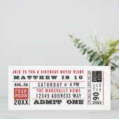 ヴィンテージムービーチケット誕生日 招待状 (スタンド正面)