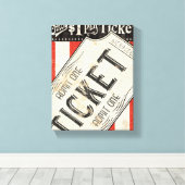 ヴィンテージムービーチケット キャンバスプリント (インサイチュ (ウッドフロア))