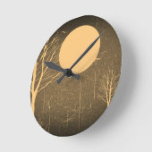 ヴィンテージムーンアットナイトファインアート ラウンド壁時計 (傾斜)