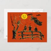 ヴィンテージムーンウィッチとネコの歌 ポストカード (正面/裏面)