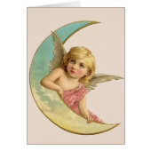 ヴィンテージムーンエンジェルグリーティングカード (正面)