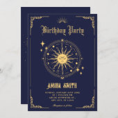 ヴィンテージムーンサンボホアートシンボル誕生日 招待状 (正面/裏面)