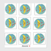 ヴィンテージムーンスティッカー | 天の装飾 シール (シート)