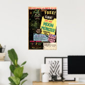 ヴィンテージムーンモンスター広告アート ポスター (ホームオフィス)
