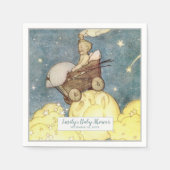 ヴィンテージムーン&スターズベビーシャワー スタンダードカクテルナプキン (正面)