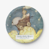 ヴィンテージムーン&スターズベビーシャワー ペーパープレート (正面)