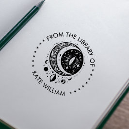 ヴィンテージムーンRound Stampの図書館 セルフインキングスタンプ