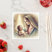 ヴィンテージメアリー&ベビーイエス出生デコペ スタンダードカクテルナプキン (インサイチュ)