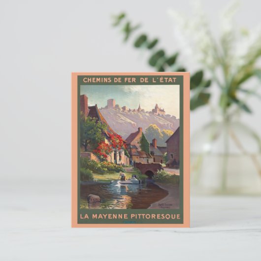 ヴィンテージメイエンヌフランス列車フランスの旅行 ポストカード (スタンド正面)
