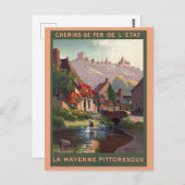 ヴィンテージメイエンヌフランス列車フランスの旅行 ポストカード (正面/裏面)