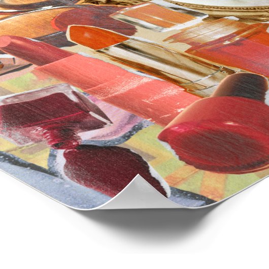 ヴィンテージメイクアップコラージュ ポスター (角)