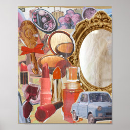 ヴィンテージメイクアップコラージュ ポスター