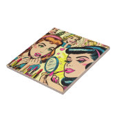 ヴィンテージメイクアップ女子漫画 タイル (側面)