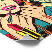 ヴィンテージメイクアップ女子漫画 ポスター (角)