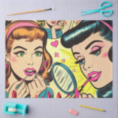 ヴィンテージメイクアップ女子漫画 薄葉紙 (クラフト)