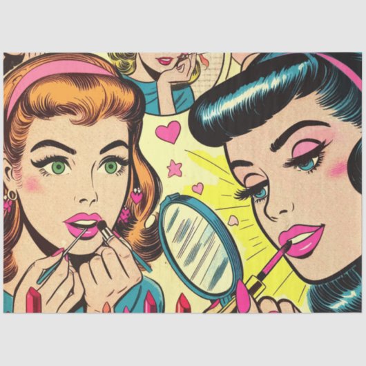 ヴィンテージメイクアップ女子漫画 薄葉紙 (正面)