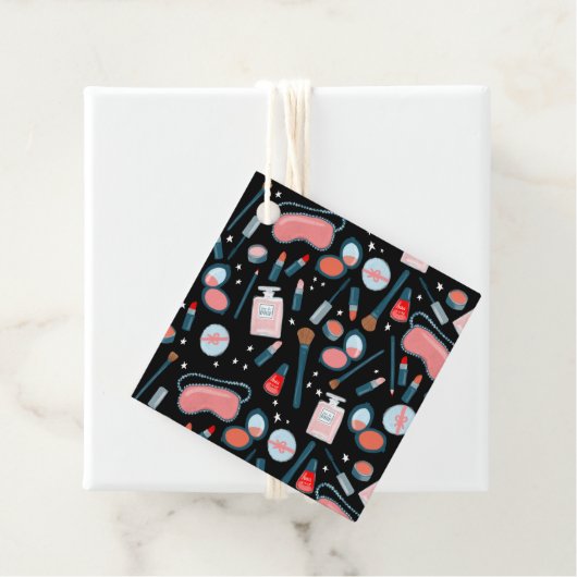 ヴィンテージメイク美しい化粧品パターンブラック フェイバータグ (インサイチュ)