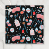 ヴィンテージメイク美しい化粧品パターンブラック フェイバータグ (正面)