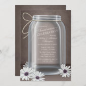 ヴィンテージメイスンジャーデイジーブラウン記念日 招待状 (正面/裏面)