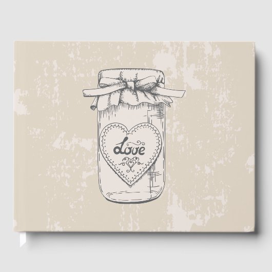 ヴィンテージメイスンジャーハート結婚ズブライダルシャワー ゲストブック (正面)