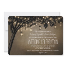 ヴィンテージメイスンジャールオークツリー結婚式招待状