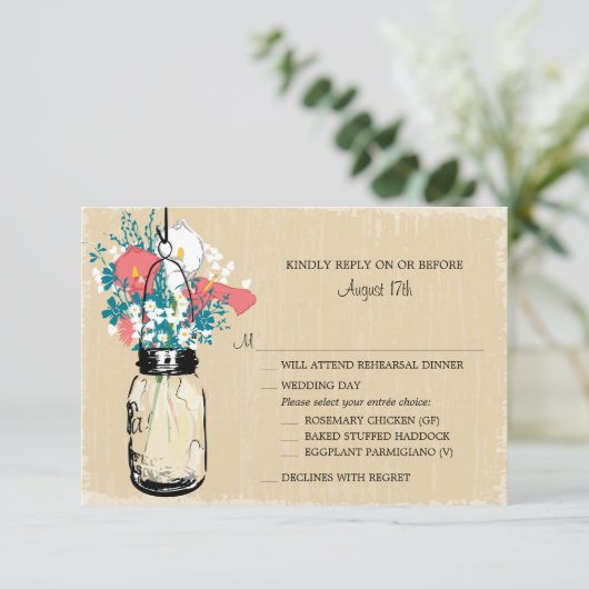 ヴィンテージメイスンジャールカラユリワイルドフラワーズsvp 出欠カード (スタンド正面)