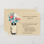 ヴィンテージメイスンジャールカラユリワイルドフラワーズsvp 出欠カード (正面/裏面)