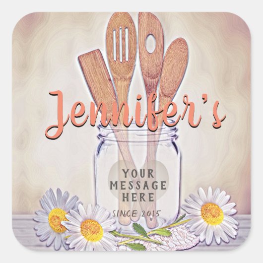 ヴィンテージメイスンジャー(ハート) スクエアシール (正面)