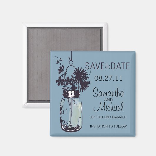 ヴィンテージメイスンジャー&ワイルドフラワーズザデイト マグネット (正面/裏面)