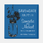 ヴィンテージメイスンジャー&ワイルドフラワーズザデイト マグネット (正面)