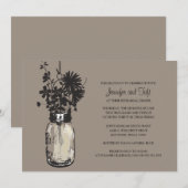 ヴィンテージメイスンジャー&ワイルドフラワーリハーサルディナー 招待状 (正面/裏面)
