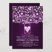 ヴィンテージメイソンの花の結婚式 招待状 (正面/裏面)