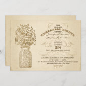 ヴィンテージメイソンジャーでのリハーサルディナー招待状 招待状 (正面/裏面)