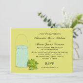 ヴィンテージメイソンジャーゲイ結婚式招待状 招待状 (スタンド正面)