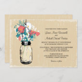 ヴィンテージメイソンジャールカラユリの野結婚花 招待状 (正面/裏面)